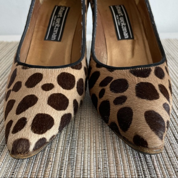 Stuart Weizmann Calf Hair Animal Print Pumps - Picture 4 of 14